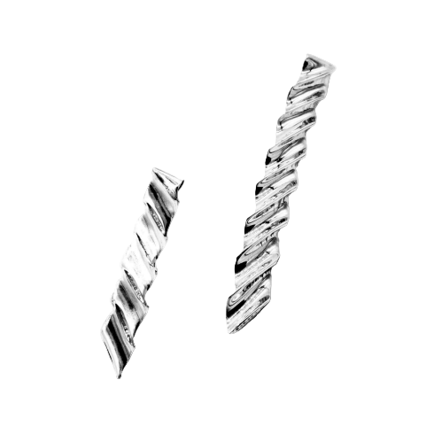 ELIZABETH HOOPER Asymmetrical Ripple Earrings