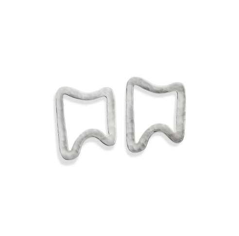 ELIZABETH HOOPER Hammered Abstract Single Earrings