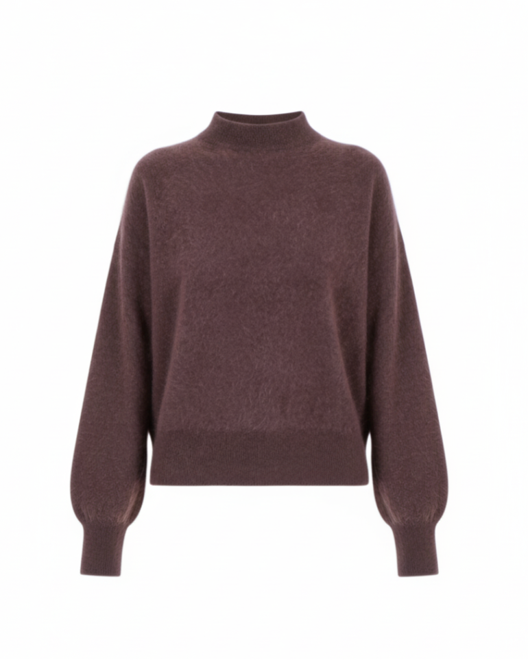 MAJESTIC FILATURES Wool Cashmere Long Sleeve Crewneck Brown