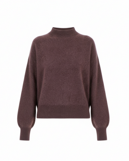 MAJESTIC FILATURES Wool Cashmere Long Sleeve Crewneck Brown