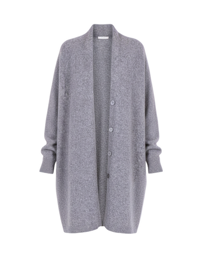MAJESTIC FILATURES Merino Fox Midi Cardigan Grey