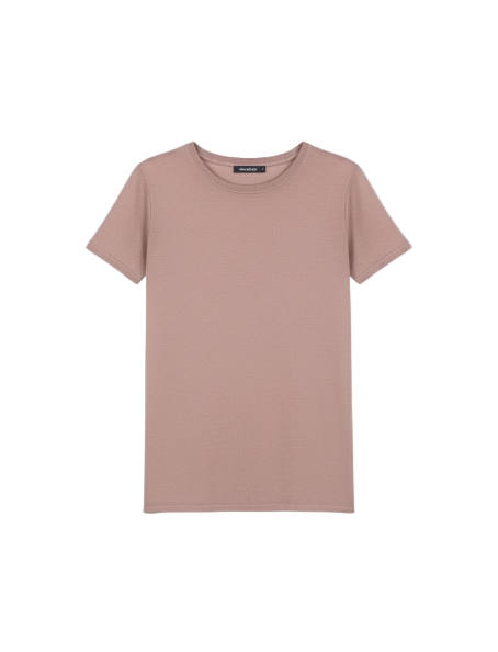 MAJESTIC FILATURES Short Sleeve Cashmere Crewneck Brown