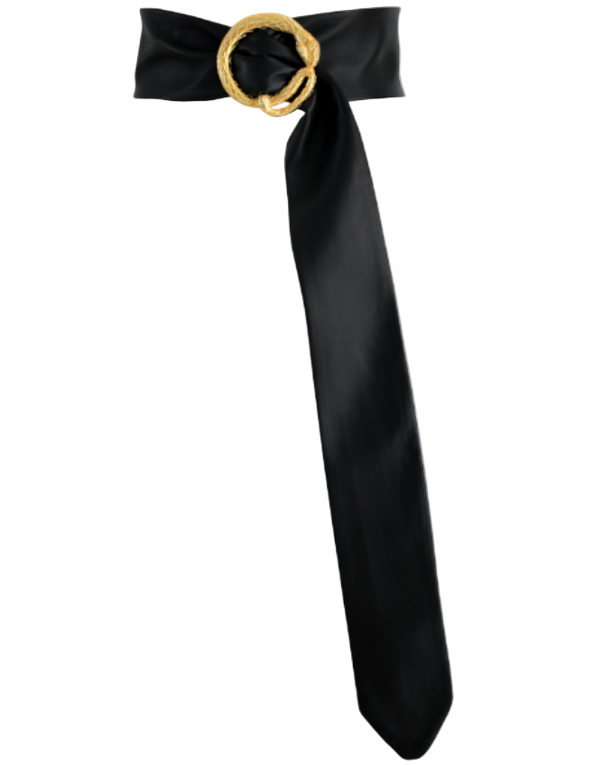 ELSA VALENCIA Lucia Snake Belt in Gold