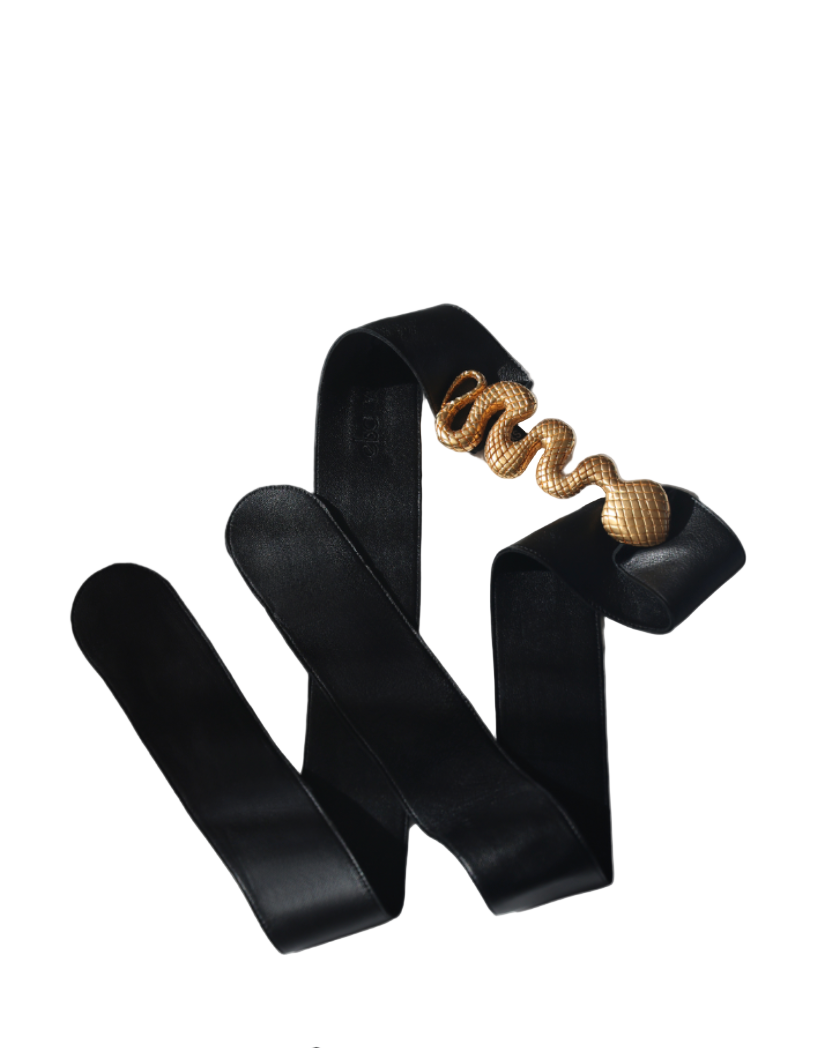 ELSA VALENCIA Angelita Snake Belt in Gold