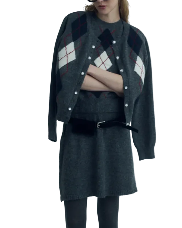 DROP EDITION Argyle Knit Set