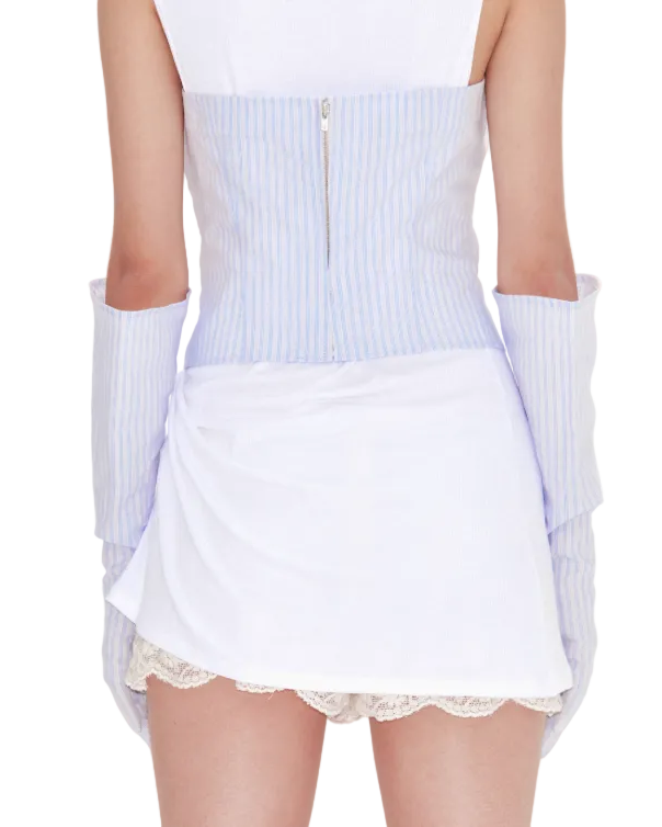 GRACE ELWOOD Warped Dress Shirt Top
