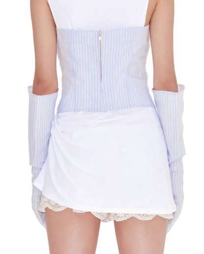 GRACE ELWOOD Warped Dress Shirt Top