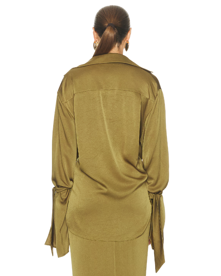 ATLEIN Draped Cropped Shirt