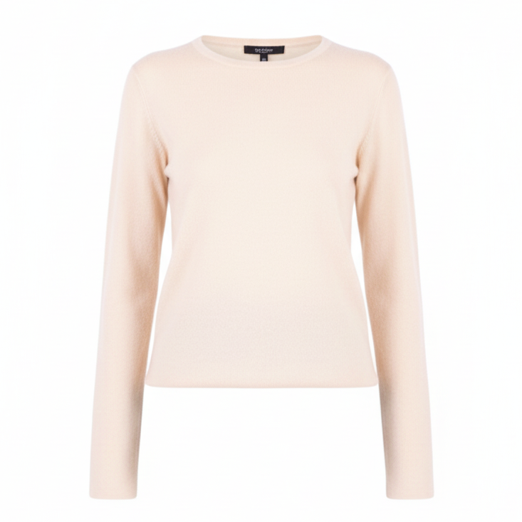 MAJESTIC FILATURES Long Sleeve Cashmere Crewneck Cream