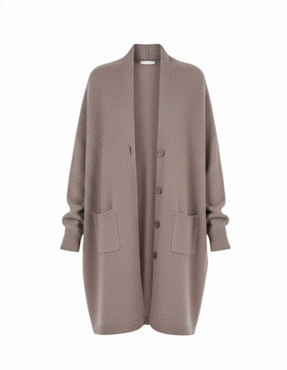 MAJESTIC FILATURES Merino Fox Midi Cardigan Brown