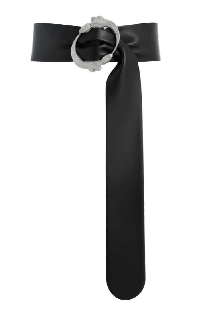 ELSA VALENCIA Mila Alligator Belt in Silver