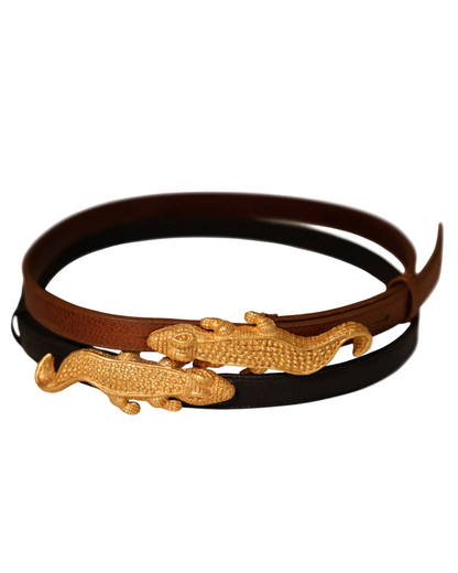 ELSA VALENCIA Melina Alligator Leather Belt