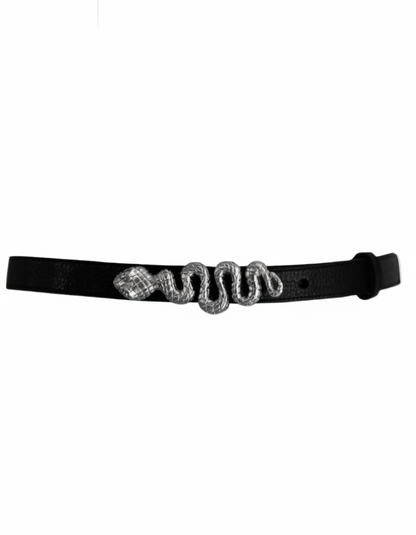 ELSA VALENCIA Gia Snake Belt in Silver