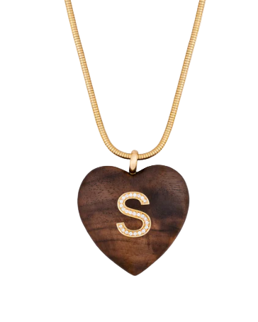 BEI TESORI Small Rosewood Heart with Diamonds