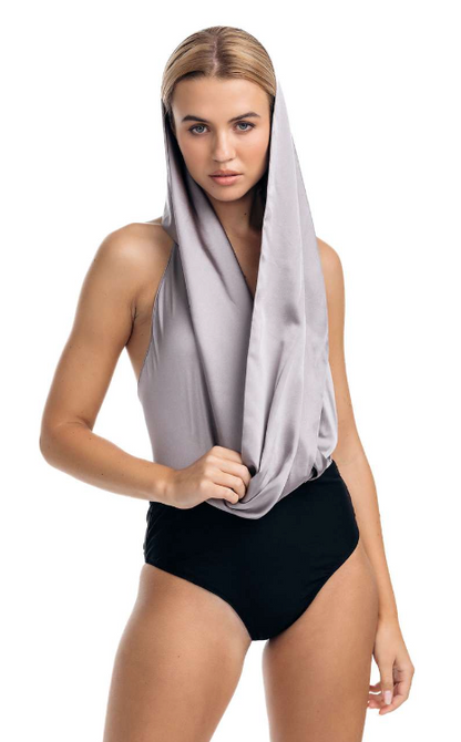AMANI SAAB Sera Silver Multi-way Bodysuit