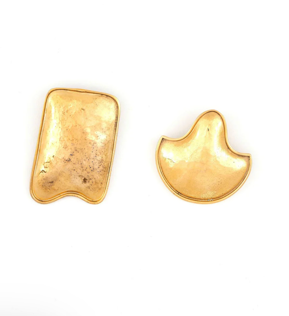 ELIZABETH HOOPER Positive Space Puzzle Earring Gold