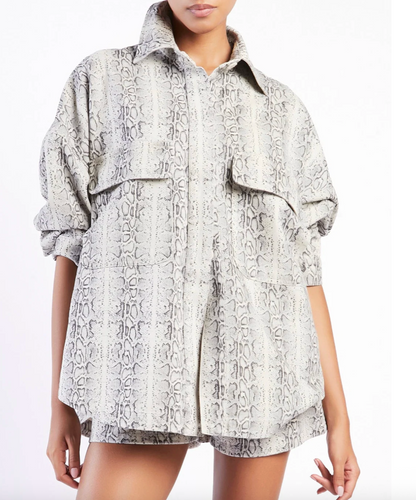 FEDERICA TOSI Python Denim Jacket