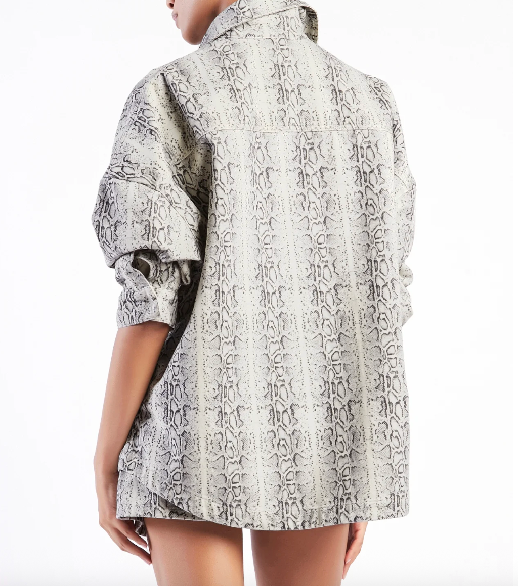 FEDERICA TOSI Python Denim Jacket