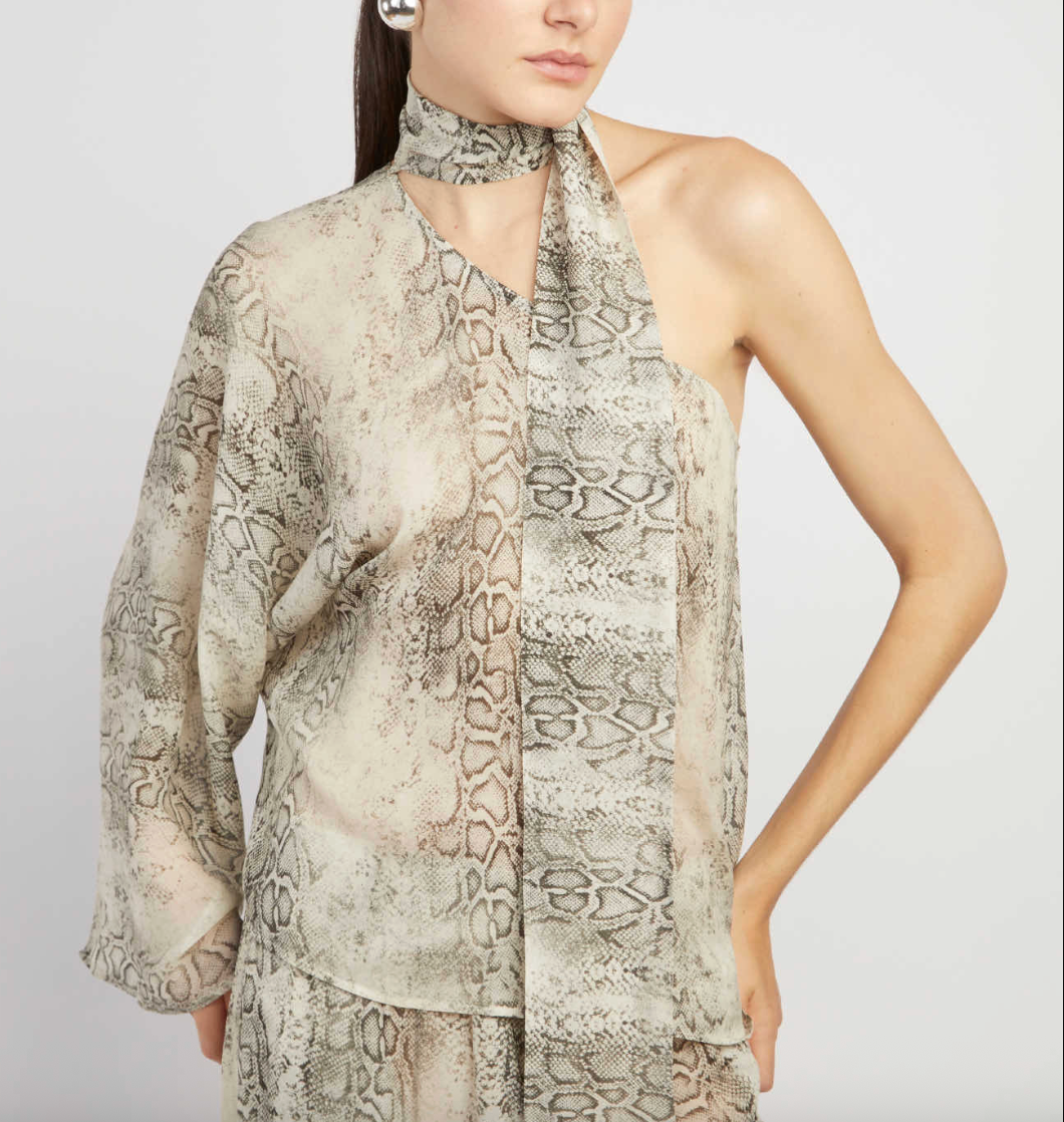 FEDERICA TOSI Python Neck Tie Top