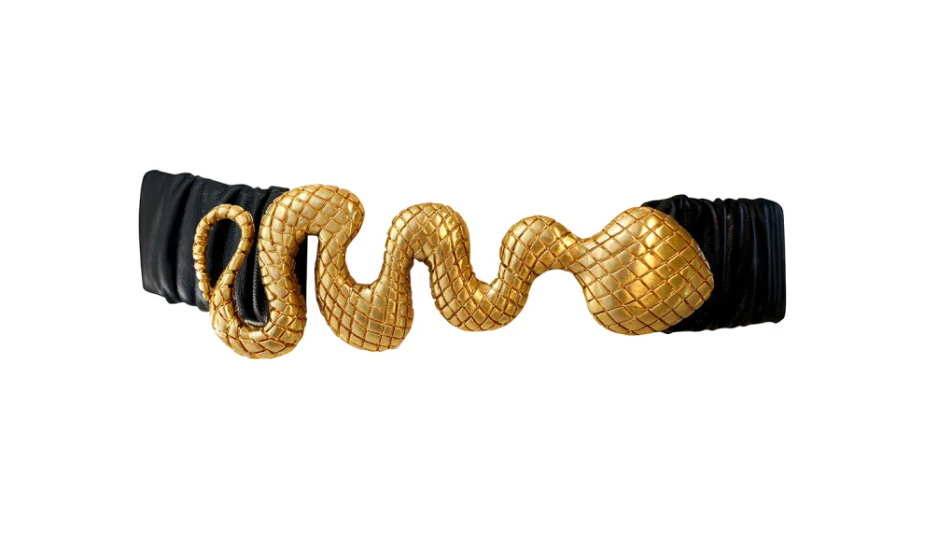 ELSA VALENCIA Angelita Stretch Clip Belt Silver