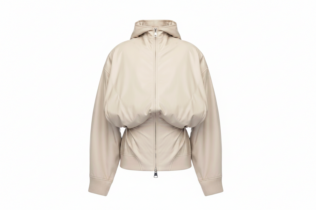 SITUATIONIST Beige Puffer Motor Coat