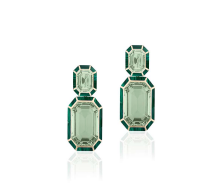 GOSHWARA Melange Prasiolite And Malachite Earrings