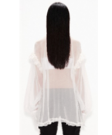 GRACE ELWOOD Silk Ruffle Shirt