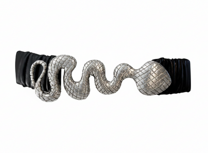 ELSA VALENCIA Angelita Stretch Clip Belt Silver