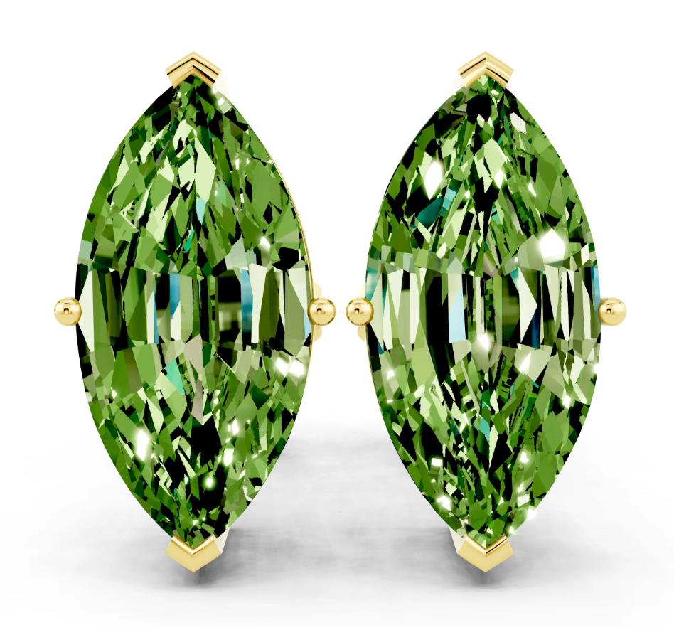 LUMENIRI Green Marquis Studs