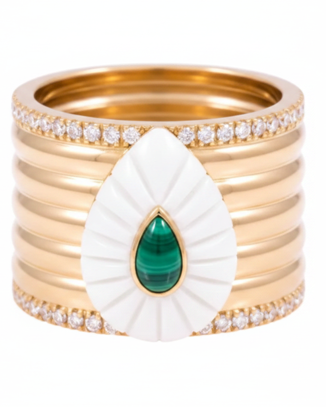 TALES OF STONES Cigar Band with Abalone Stone