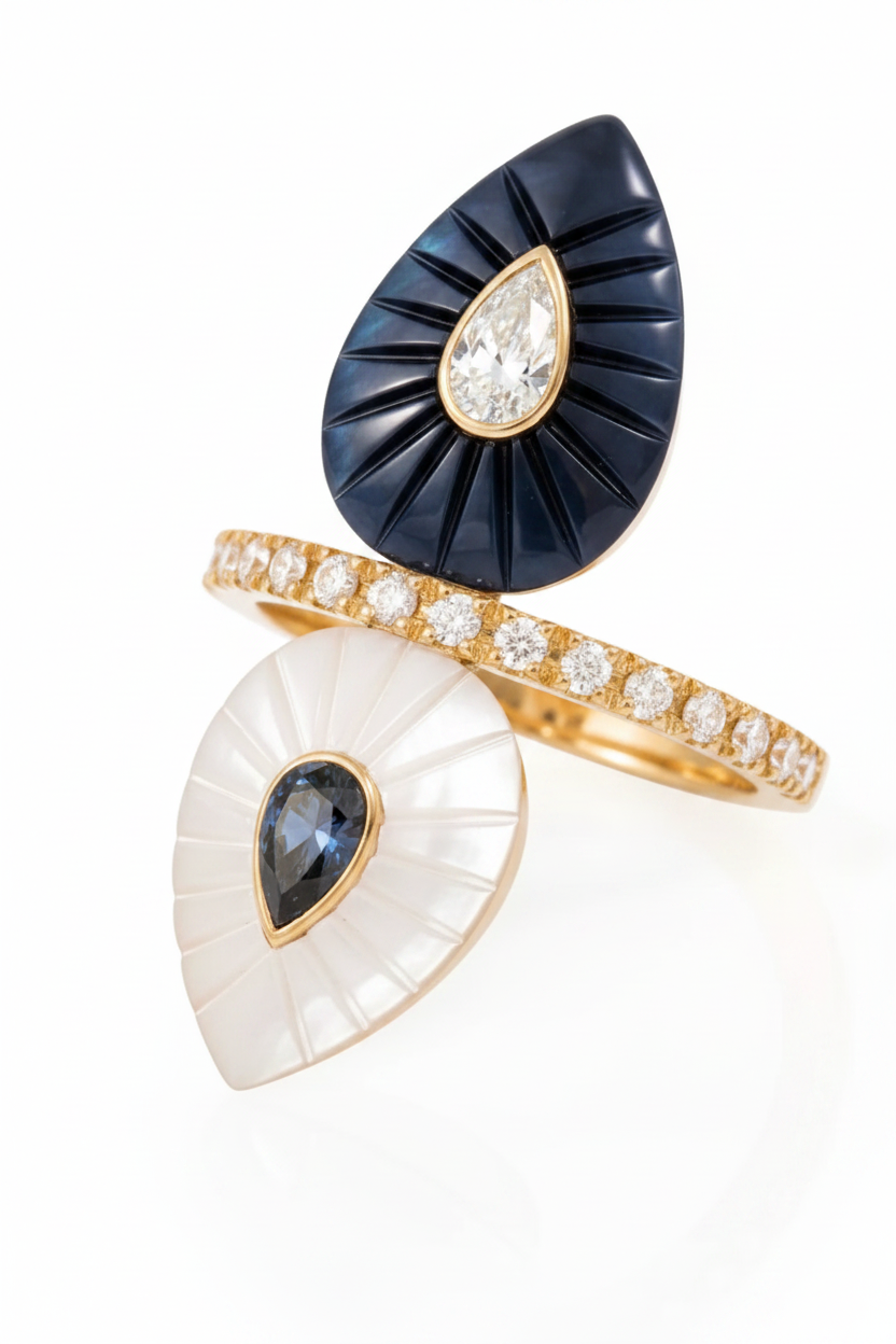 TALES OF STONES Dual Teardrop Ring