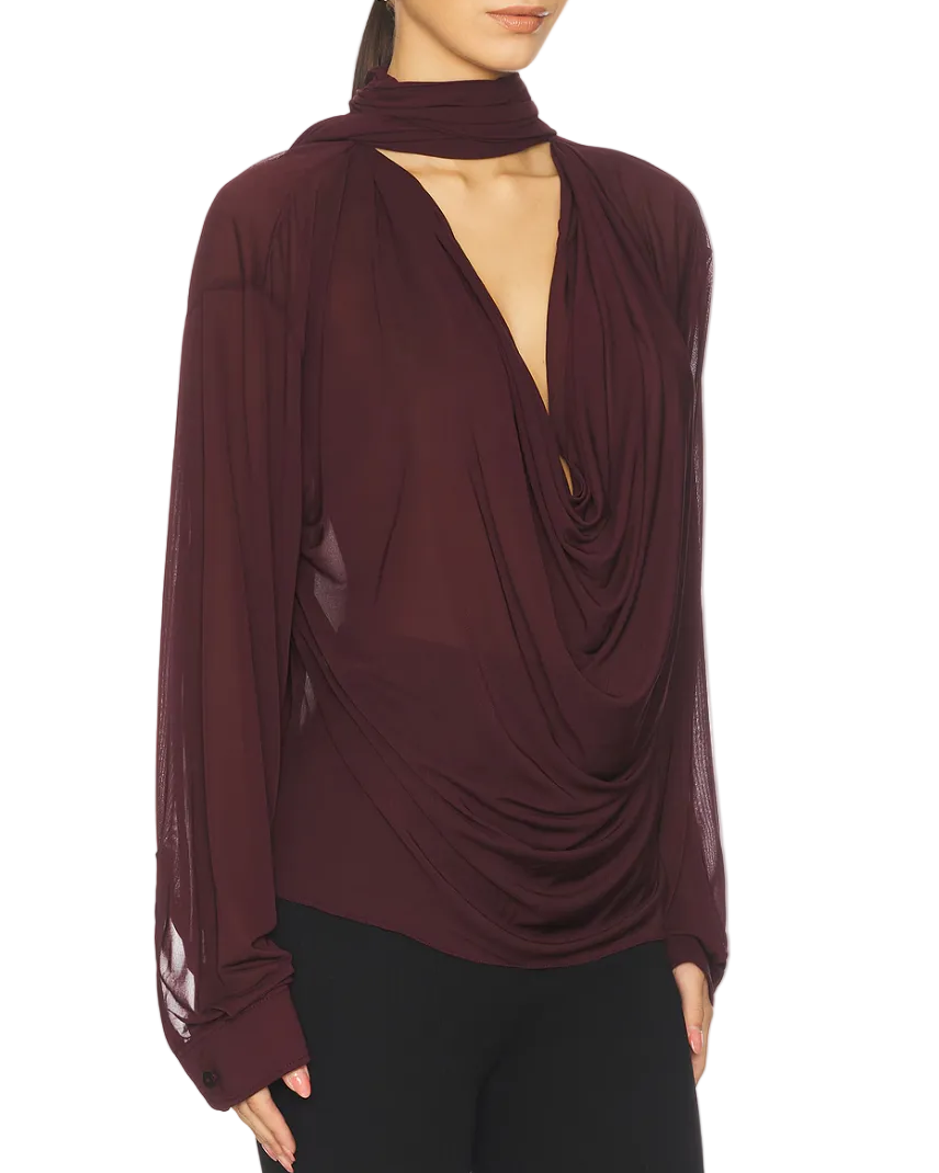 ATLEIN Draped Collar Blouse