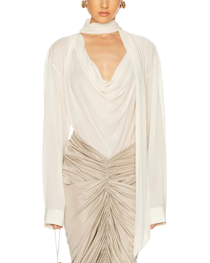 ATLEIN Draped Collar Blouse