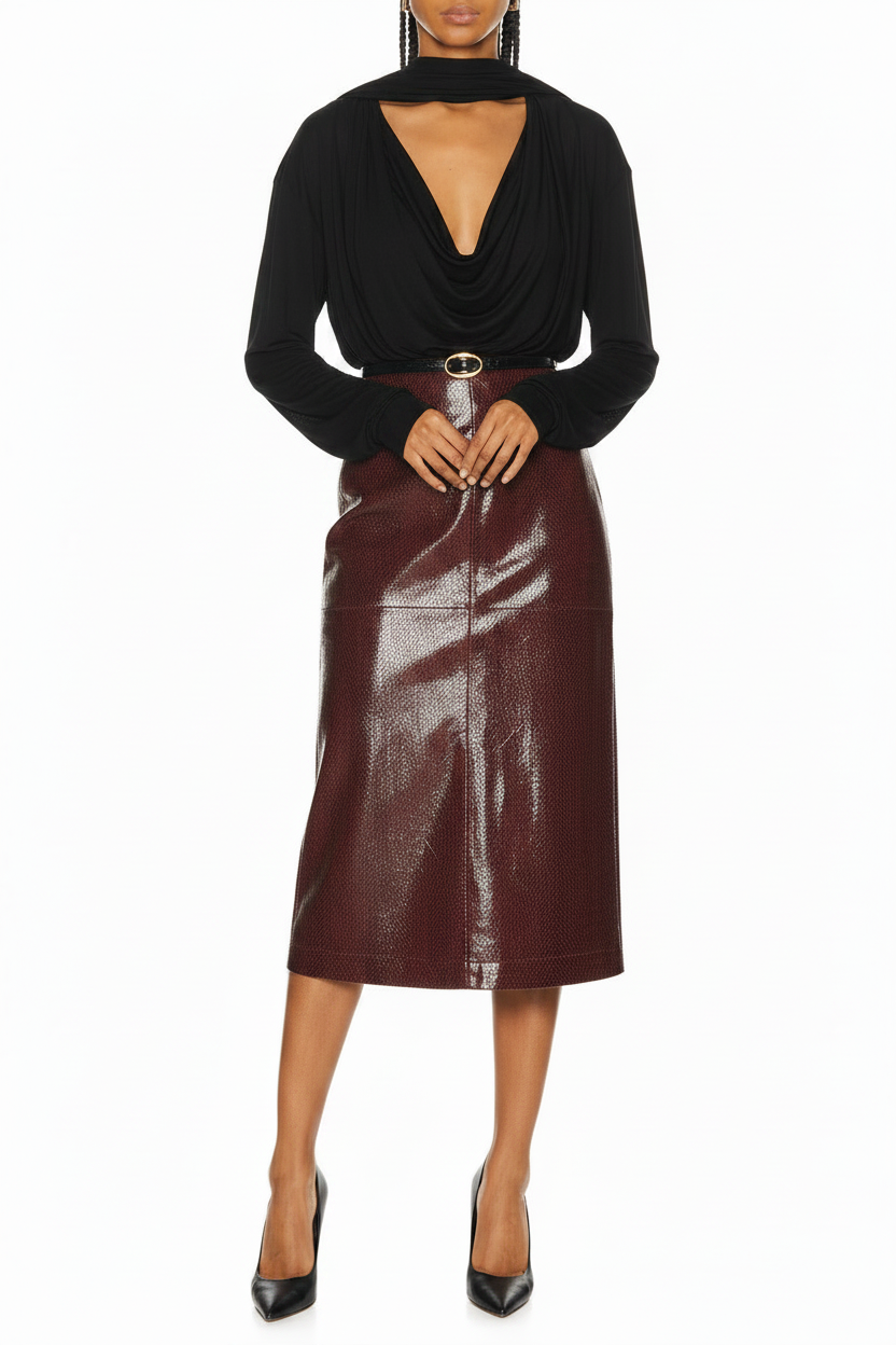 ATLEIN Draped Collar Blouse