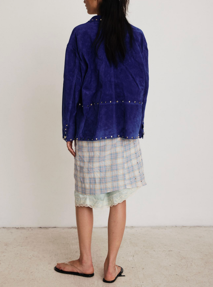 DROP EDITION Bleu Suede Jacket