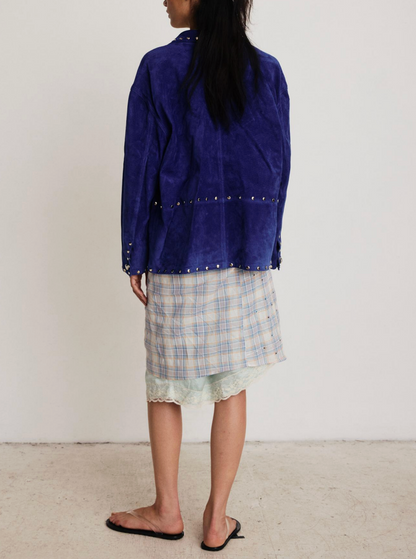 DROP EDITION Bleu Suede Jacket