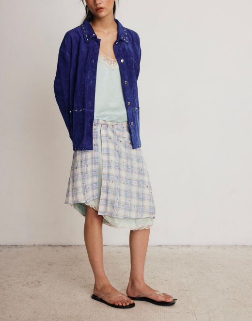 DROP EDITION Bleu Suede Jacket