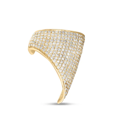 ELYZIAN Jumbo Pavé Diamond Ear Cuff in 14K Yellow Gold