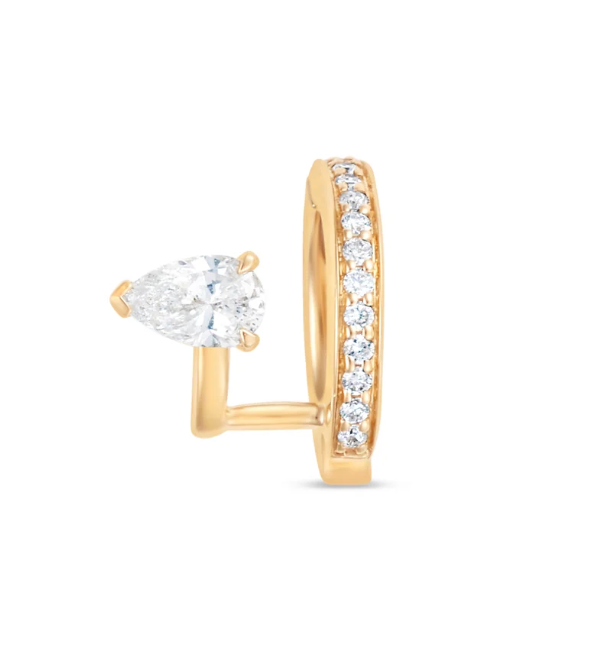 ELYZIAN Pear Shaped Diamond Ear Cuff