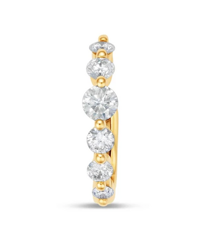 ELYZIAN Graduated Round Diamond Ear Cuff in 14k Yellow Gold