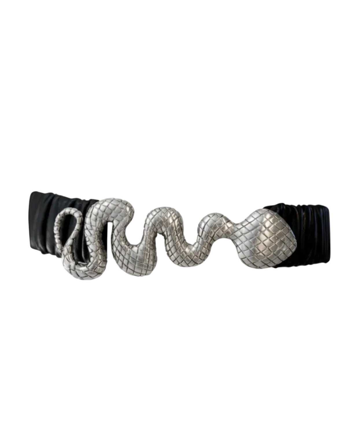 ELSA VALENCIA Angelita Stretch Clip Belt Silver