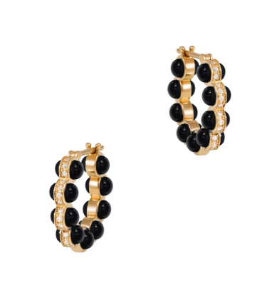 TALES OF STONES Black Atom Huggie Hoops