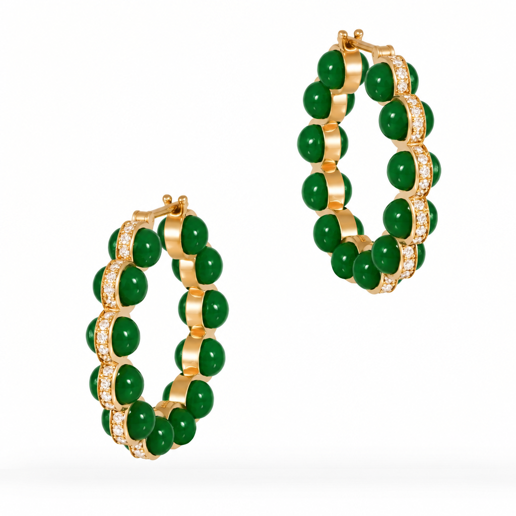 TALES OF STONES Green Atom Earrings