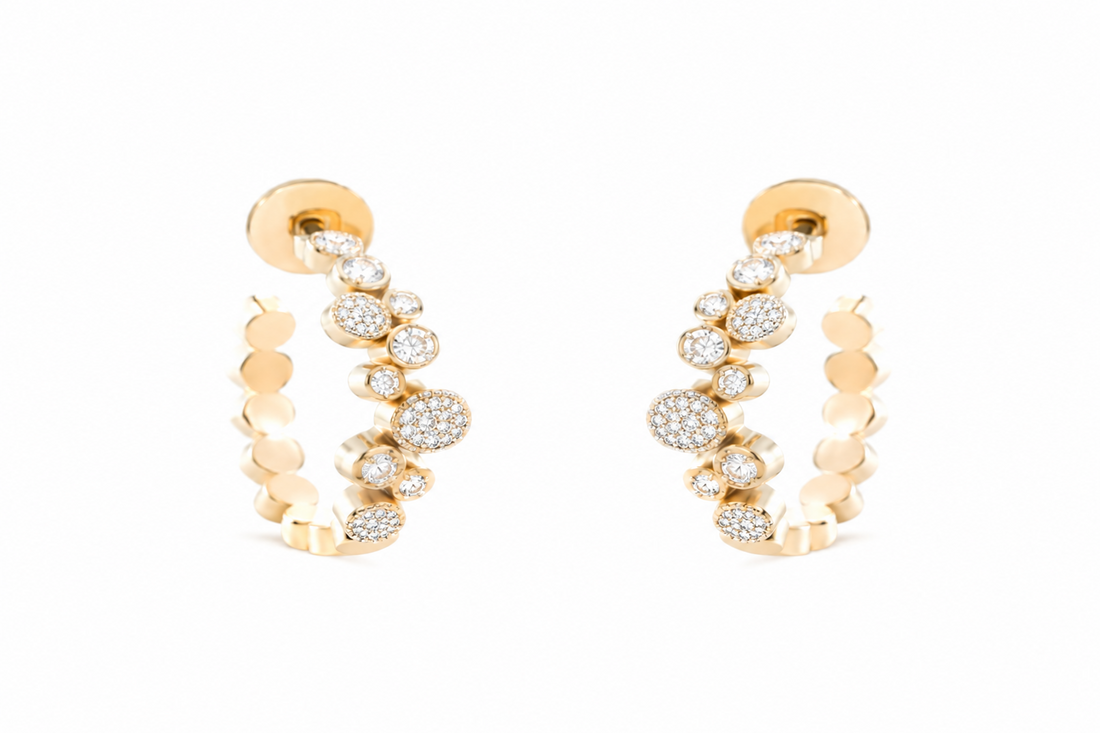 TALES OF STONES Bubble Hoop Stud Earrings