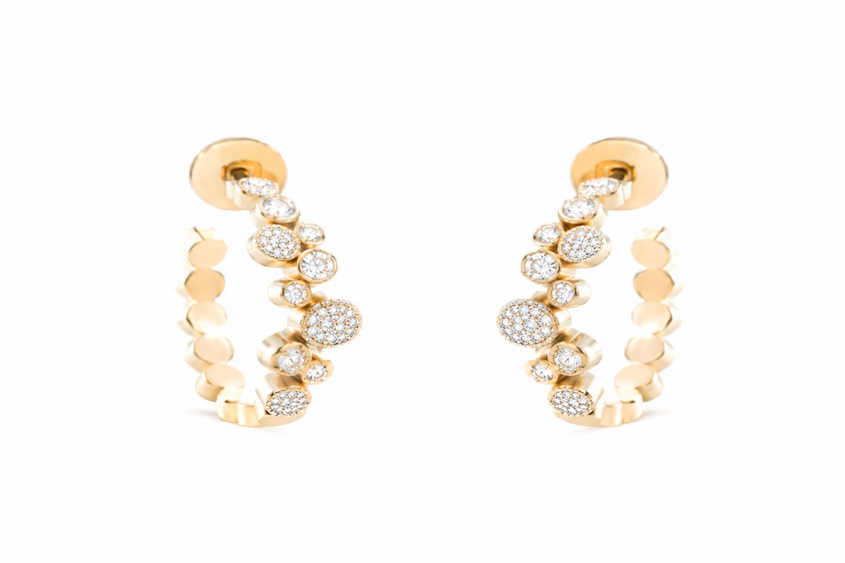 TALES OF STONES Bubble Hoop Stud Earrings