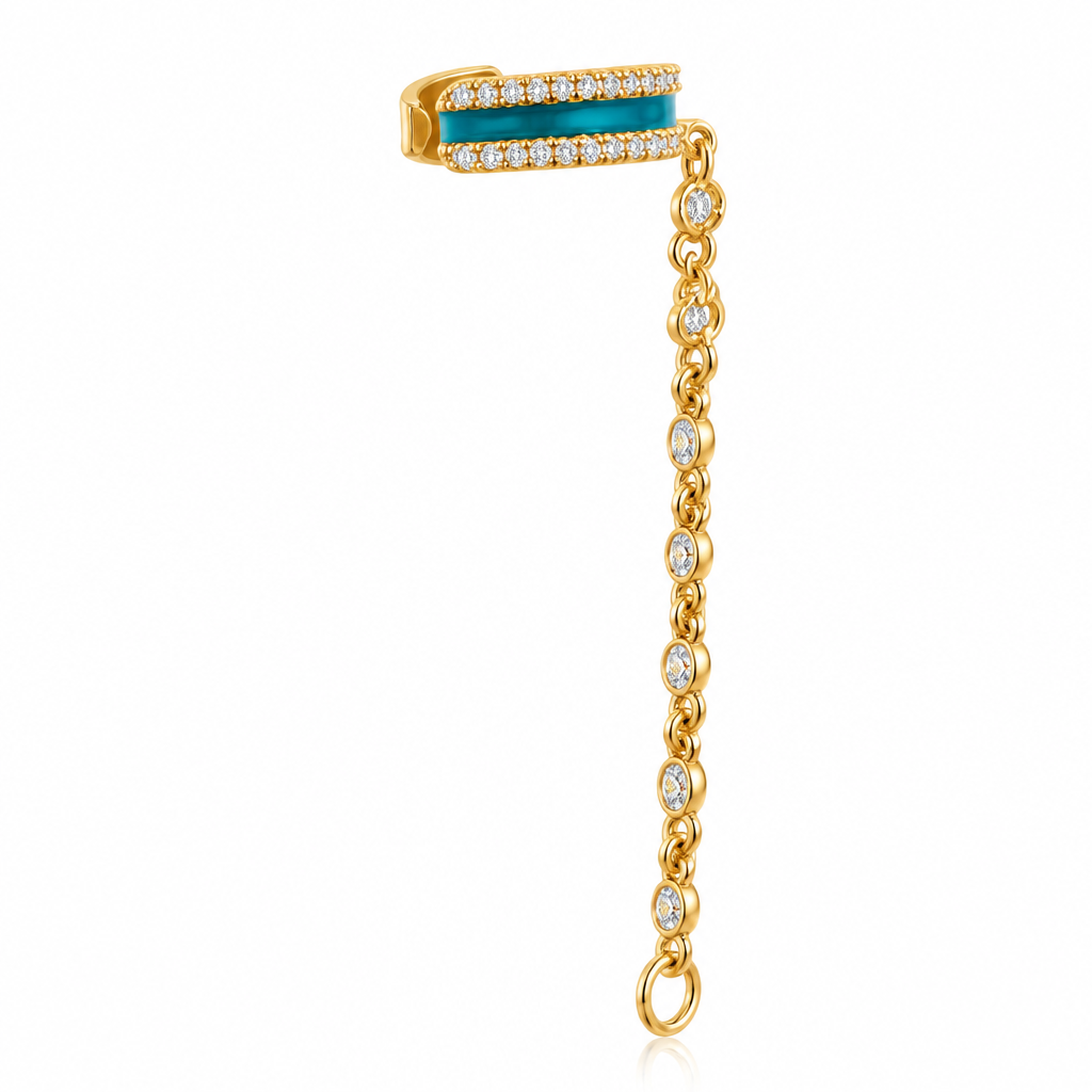 TALES OF STONES Colorful Enamel Dangling Ear Cuff