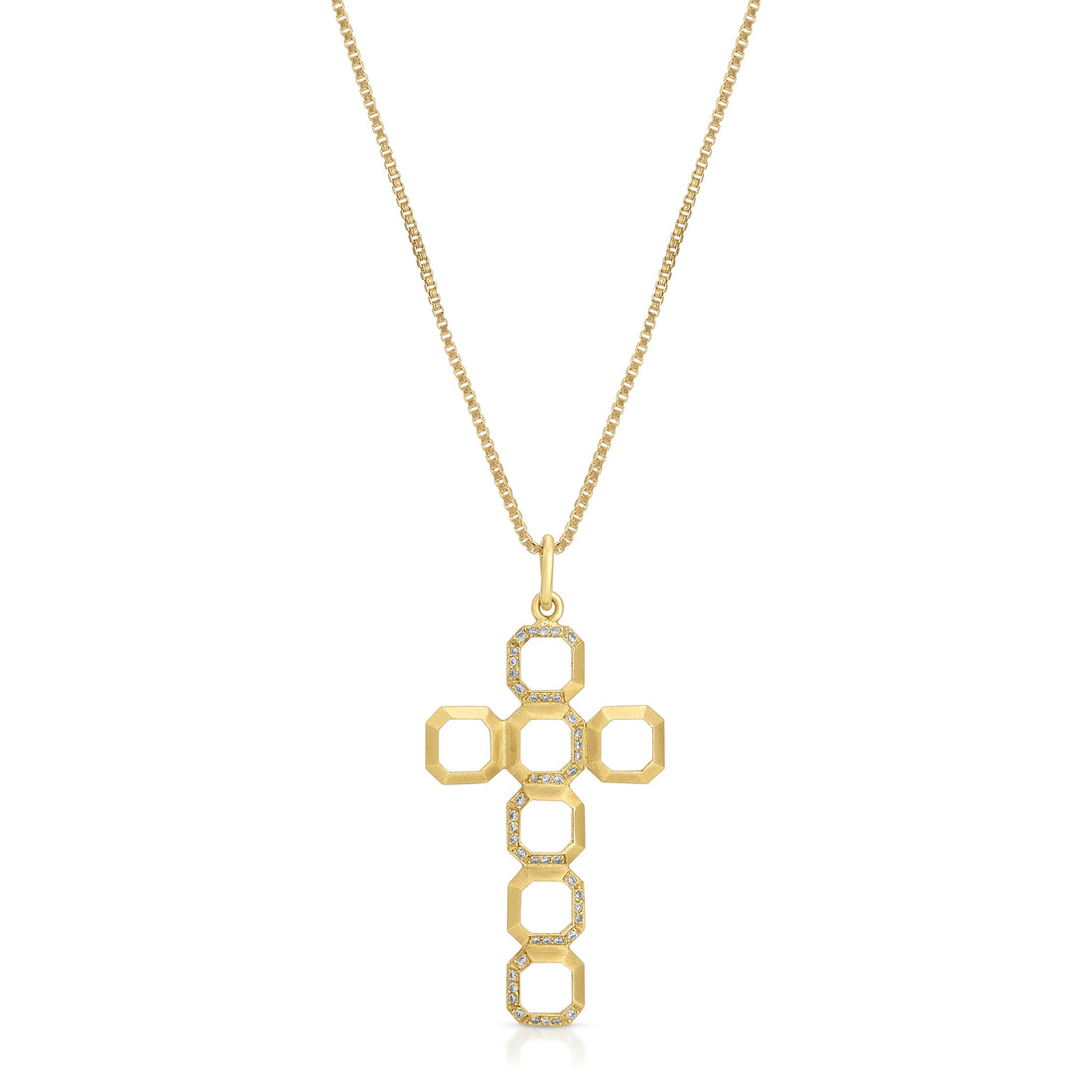 ROSEARK Octagon Cross Pendant With Diamonds