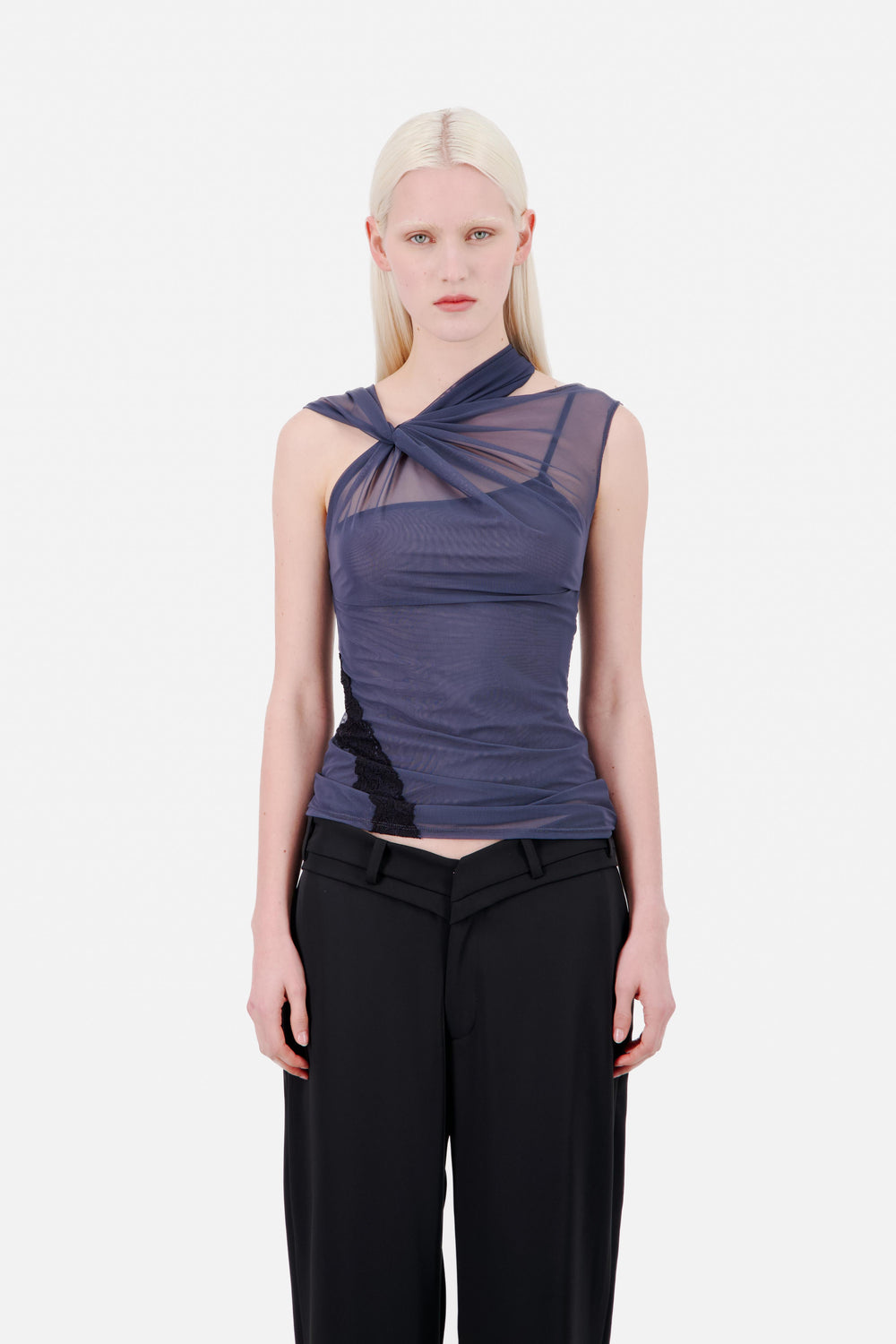 VAILLANT Jersey Tank Top with Knotted Twist Necklace