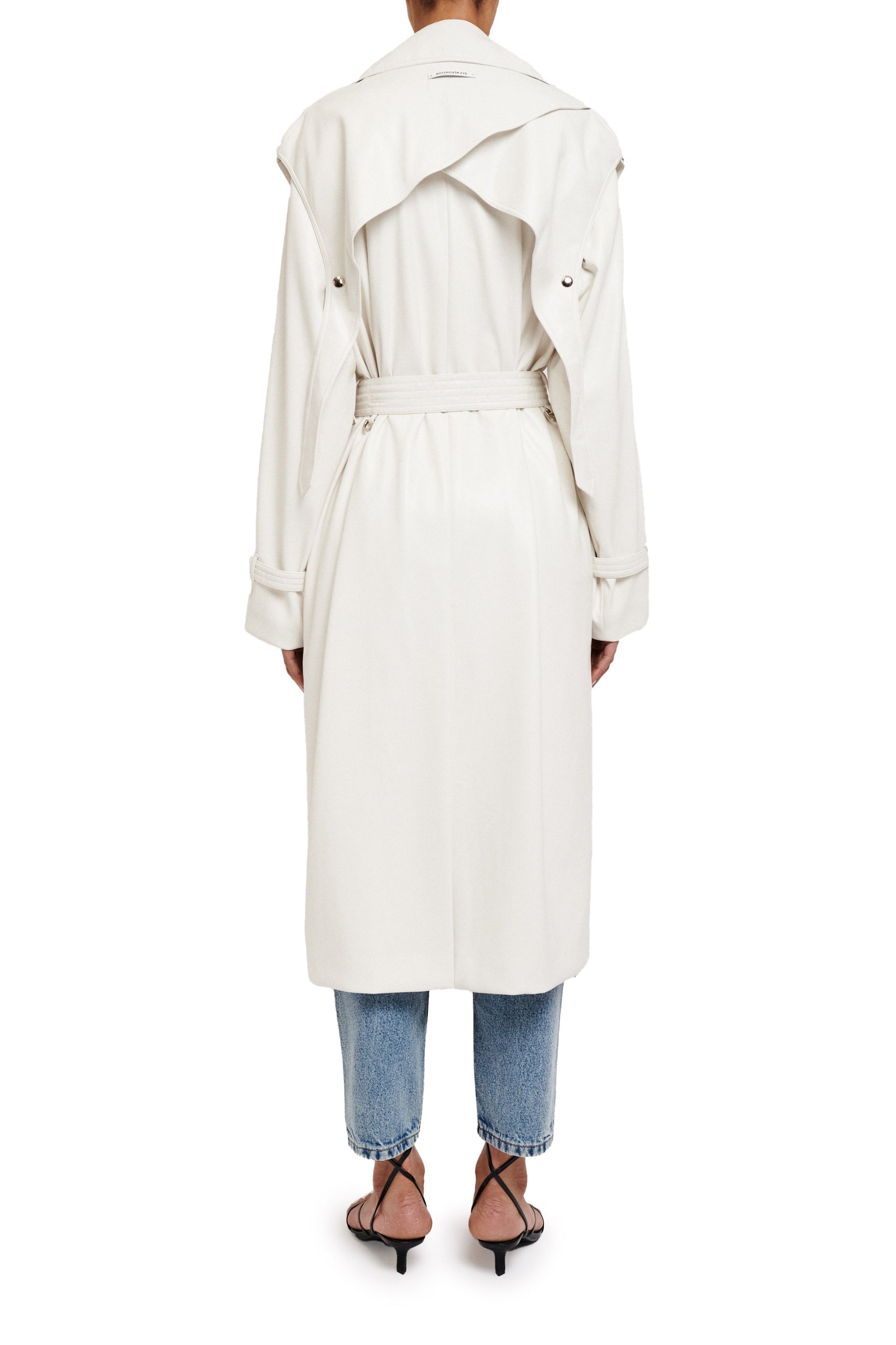 BOYAROVSKAYA White Eco Leather Trench Coat