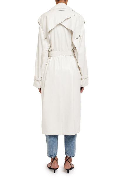 BOYAROVSKAYA White Eco Leather Trench Coat